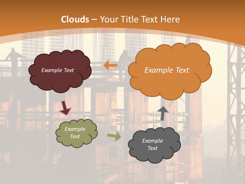 A Group Of People Standing On Top Of A Building Under Construction PowerPoint Template