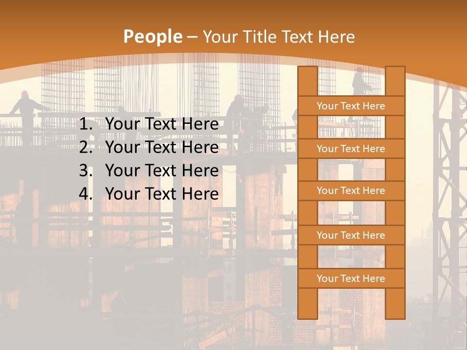 A Group Of People Standing On Top Of A Building Under Construction PowerPoint Template