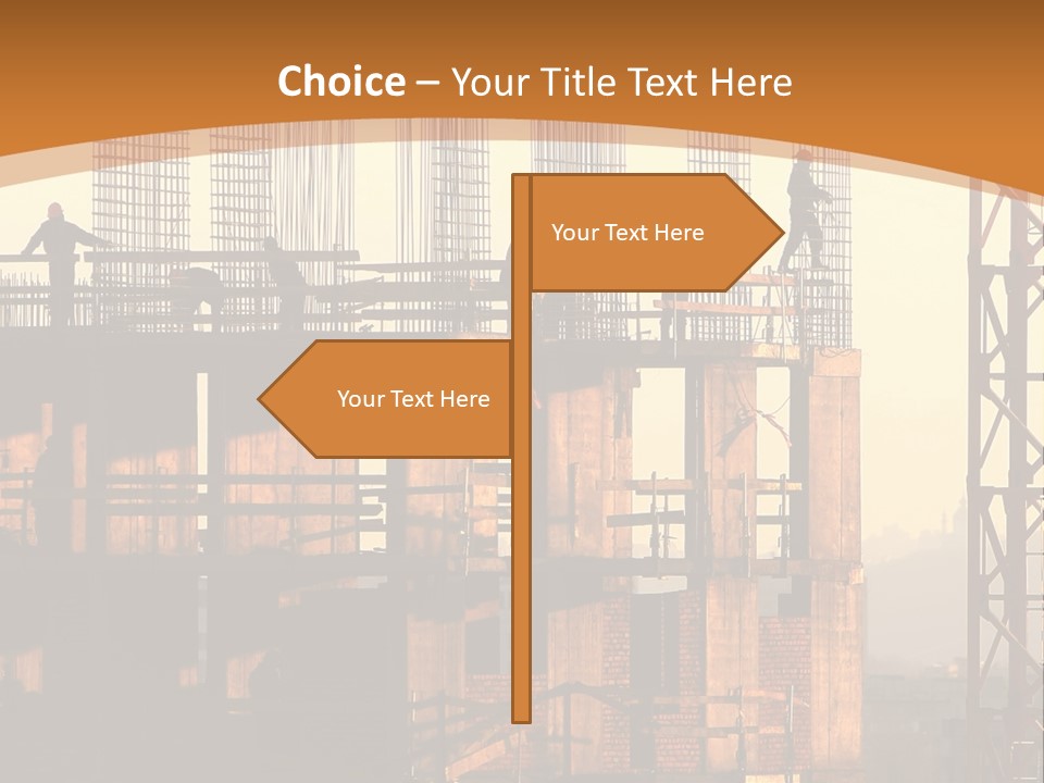 A Group Of People Standing On Top Of A Building Under Construction PowerPoint Template