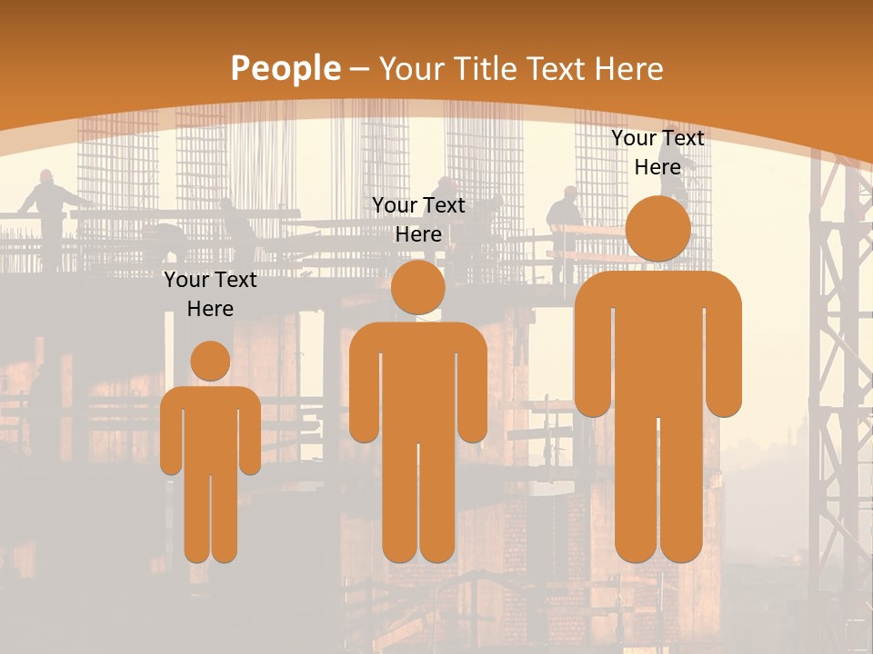 A Group Of People Standing On Top Of A Building Under Construction PowerPoint Template