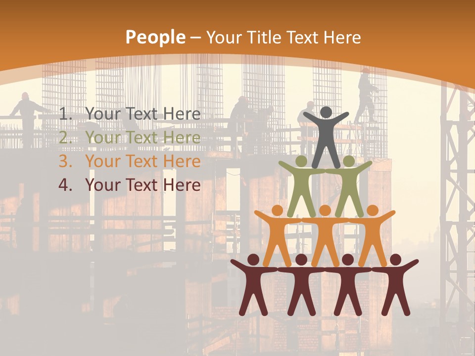 A Group Of People Standing On Top Of A Building Under Construction PowerPoint Template