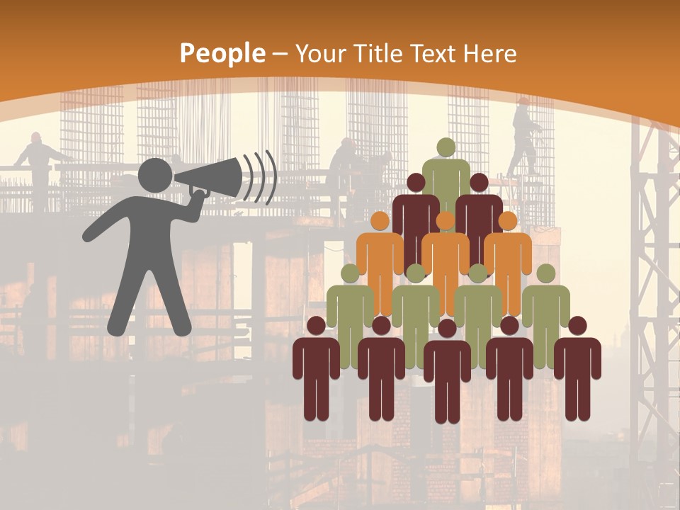A Group Of People Standing On Top Of A Building Under Construction PowerPoint Template