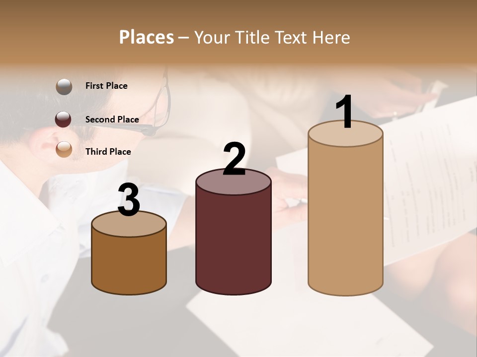 A Man Is Writing On A Piece Of Paper PowerPoint Template