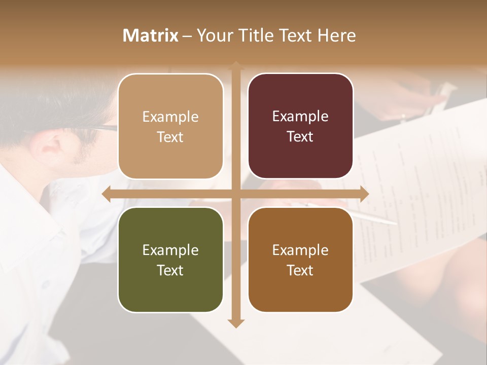 A Man Is Writing On A Piece Of Paper PowerPoint Template