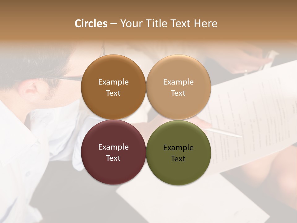 A Man Is Writing On A Piece Of Paper PowerPoint Template