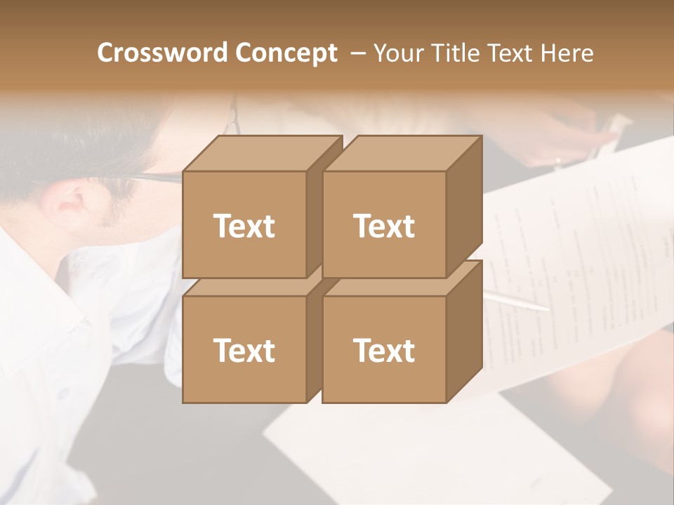 A Man Is Writing On A Piece Of Paper PowerPoint Template