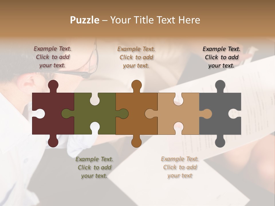 A Man Is Writing On A Piece Of Paper PowerPoint Template