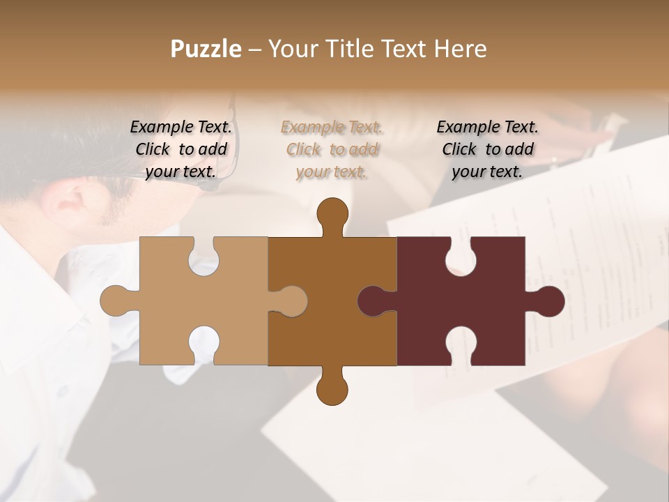 A Man Is Writing On A Piece Of Paper PowerPoint Template