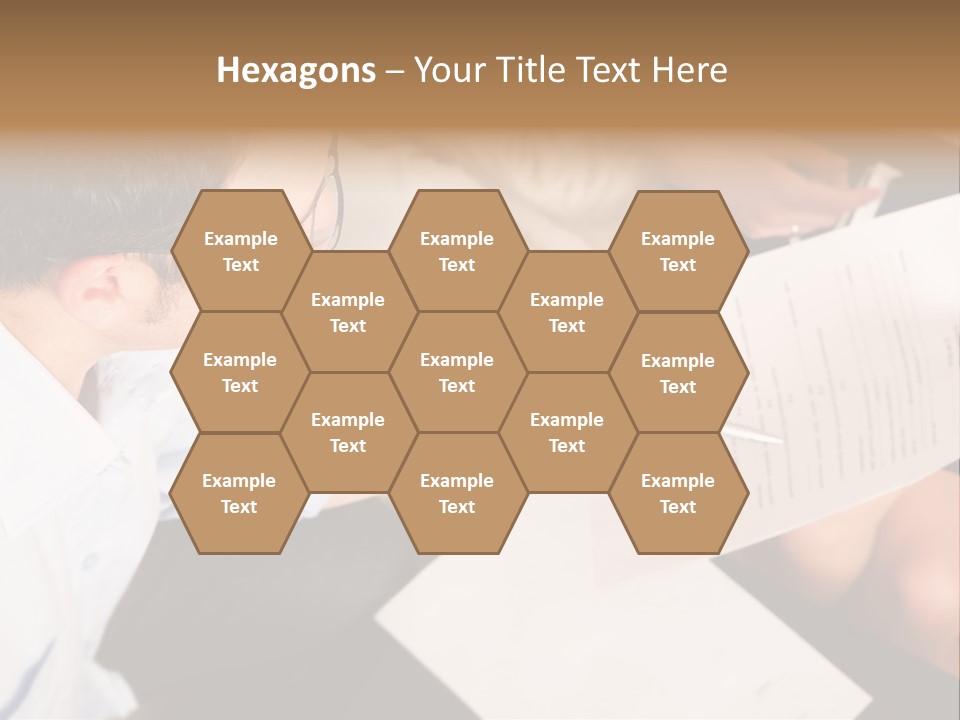 A Man Is Writing On A Piece Of Paper PowerPoint Template