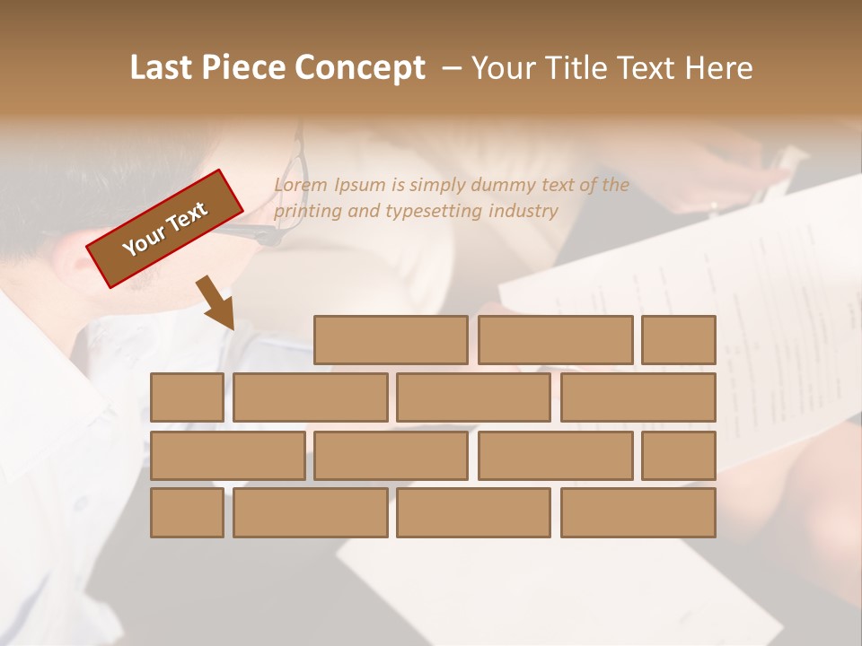 A Man Is Writing On A Piece Of Paper PowerPoint Template