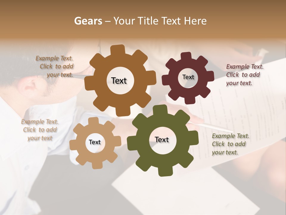 A Man Is Writing On A Piece Of Paper PowerPoint Template