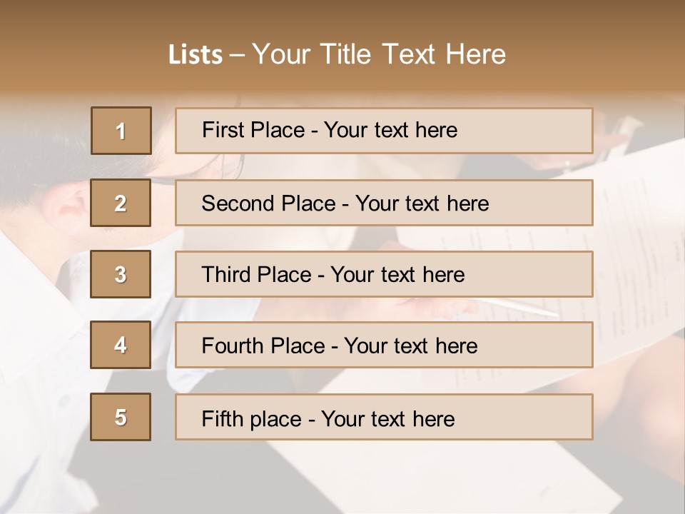 A Man Is Writing On A Piece Of Paper PowerPoint Template