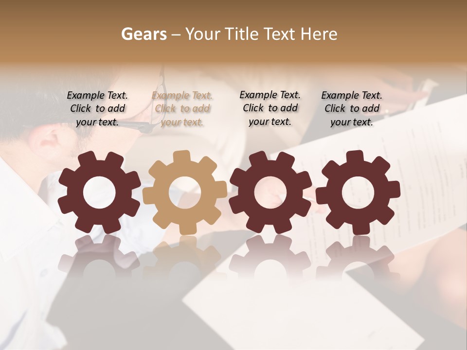 A Man Is Writing On A Piece Of Paper PowerPoint Template