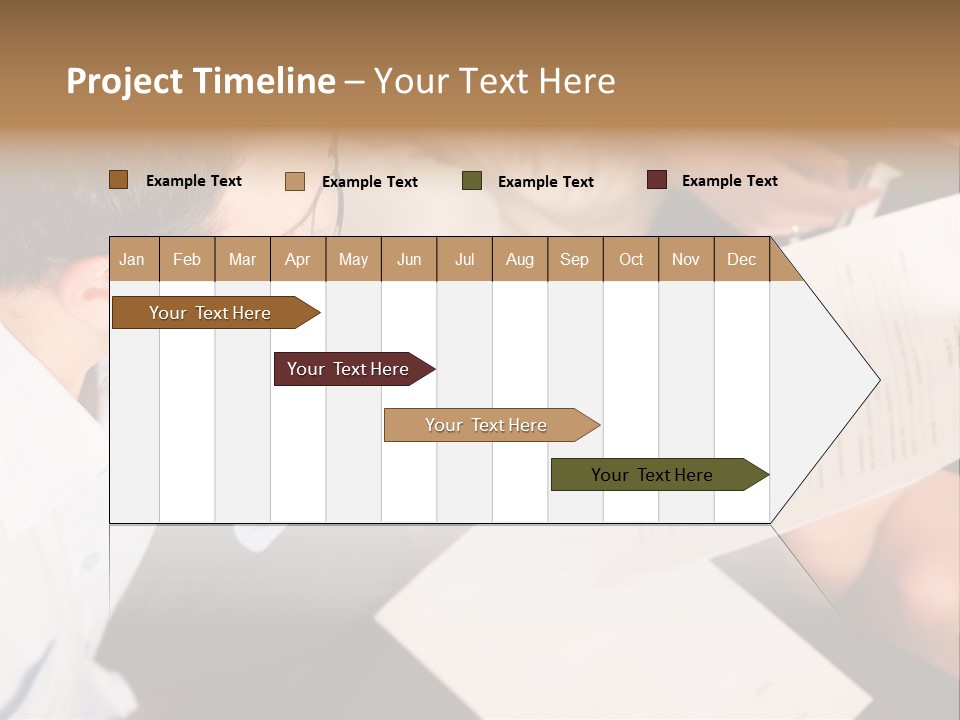 A Man Is Writing On A Piece Of Paper PowerPoint Template