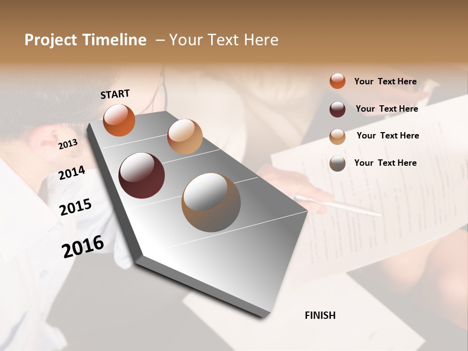 A Man Is Writing On A Piece Of Paper PowerPoint Template