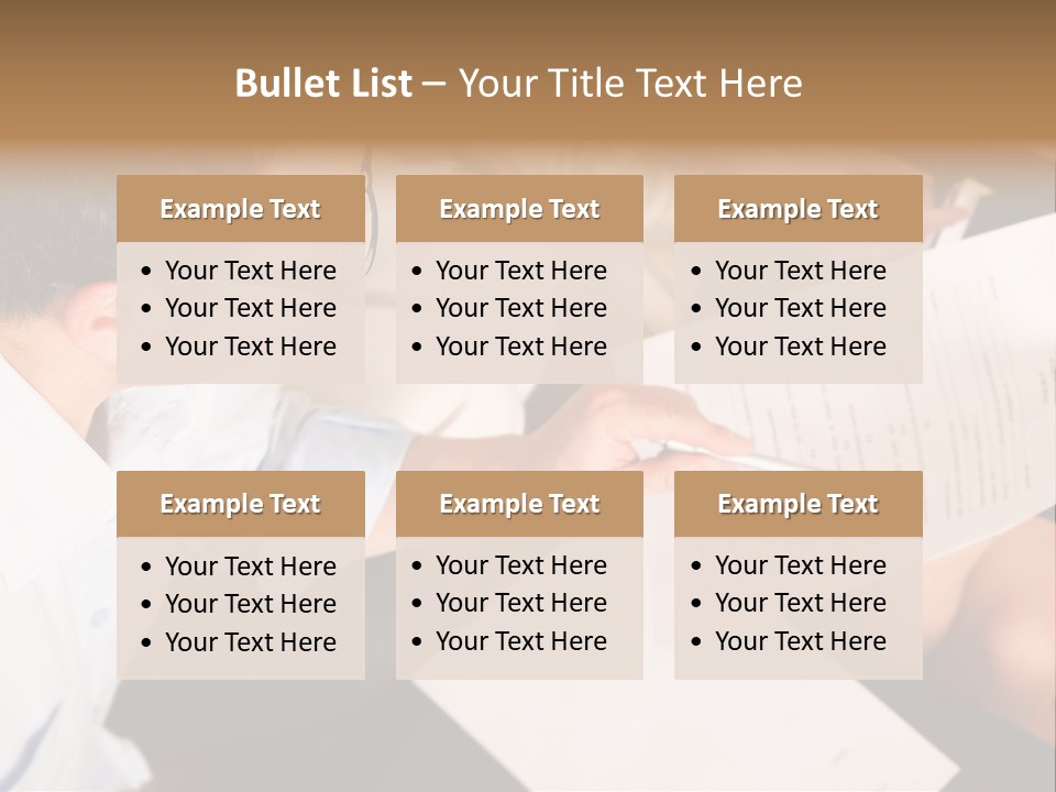 A Man Is Writing On A Piece Of Paper PowerPoint Template