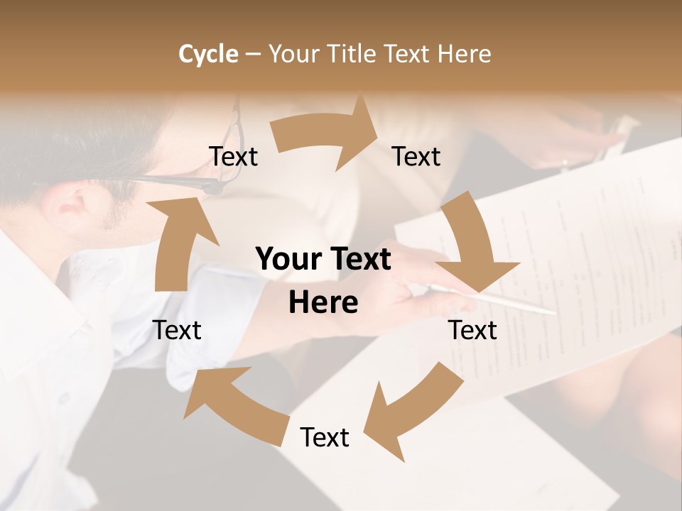 A Man Is Writing On A Piece Of Paper PowerPoint Template