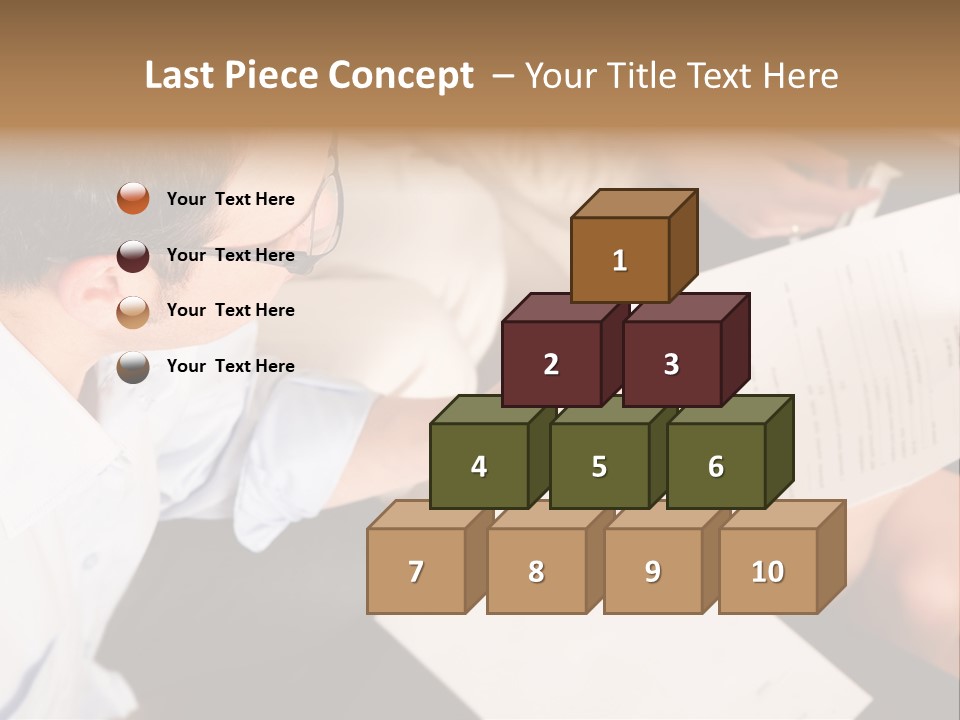 A Man Is Writing On A Piece Of Paper PowerPoint Template