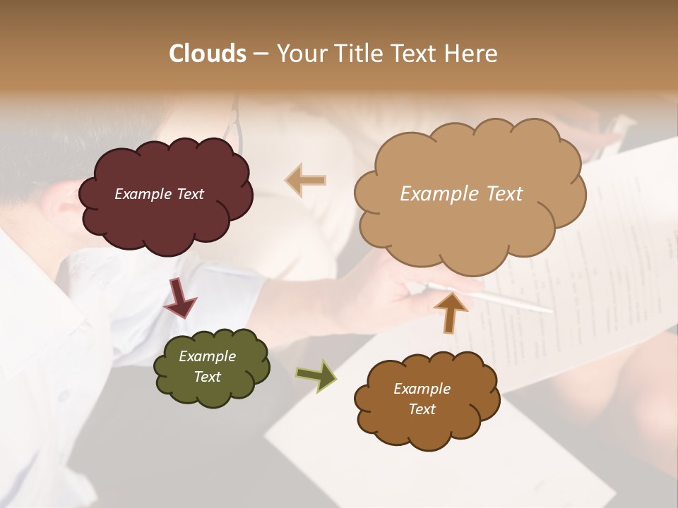 A Man Is Writing On A Piece Of Paper PowerPoint Template