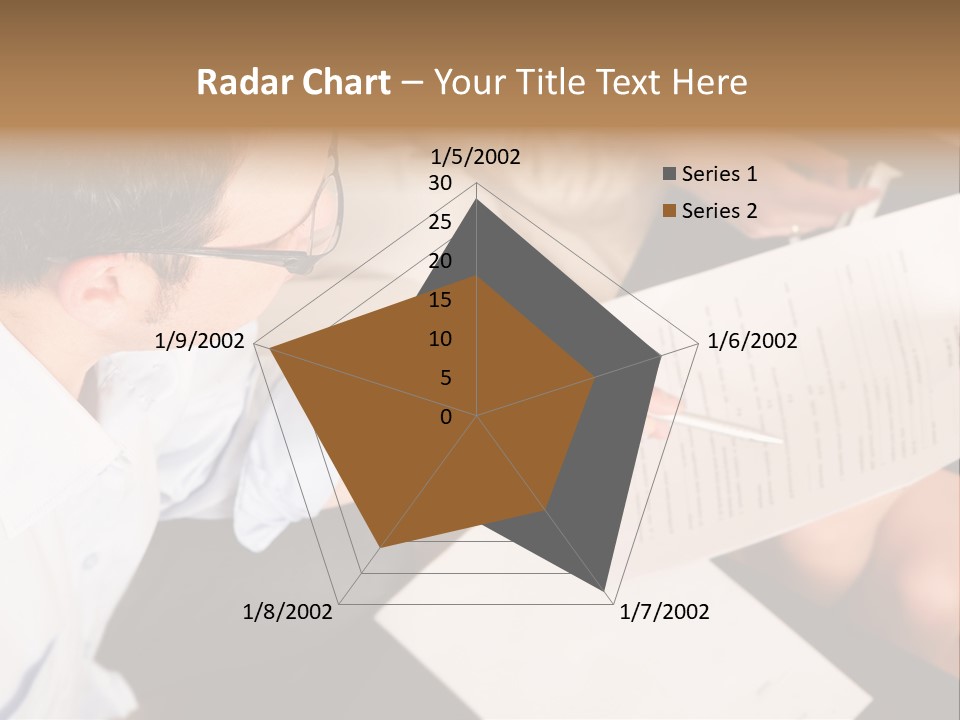 A Man Is Writing On A Piece Of Paper PowerPoint Template