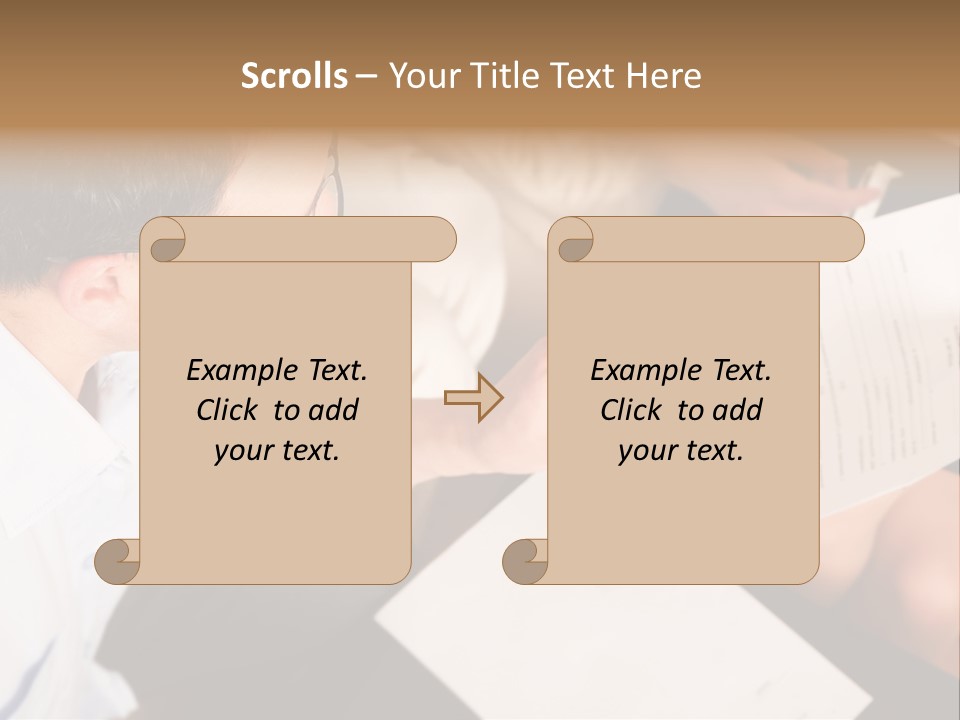A Man Is Writing On A Piece Of Paper PowerPoint Template