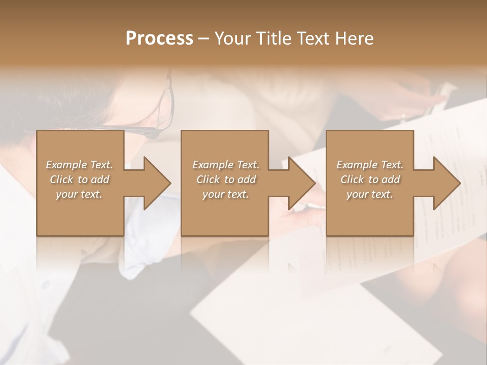 A Man Is Writing On A Piece Of Paper PowerPoint Template