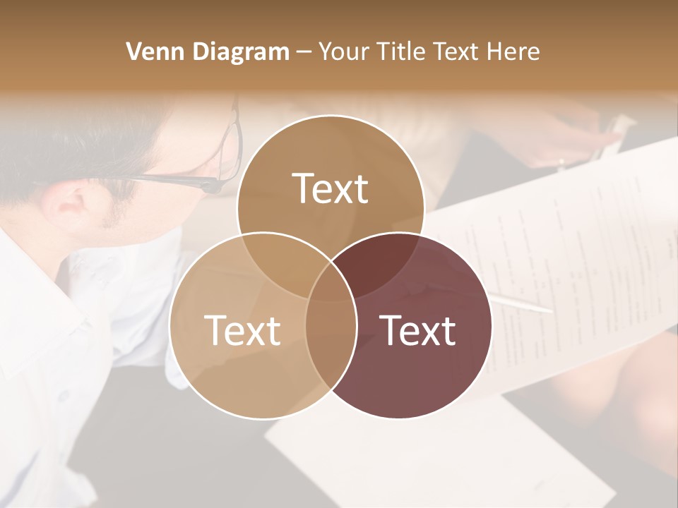 A Man Is Writing On A Piece Of Paper PowerPoint Template