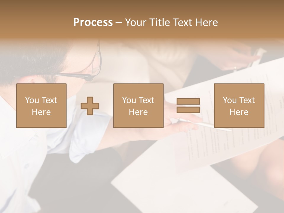 A Man Is Writing On A Piece Of Paper PowerPoint Template