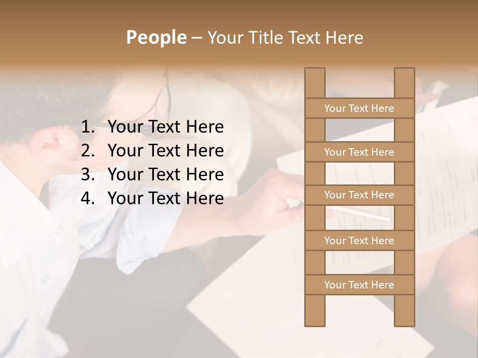 A Man Is Writing On A Piece Of Paper PowerPoint Template