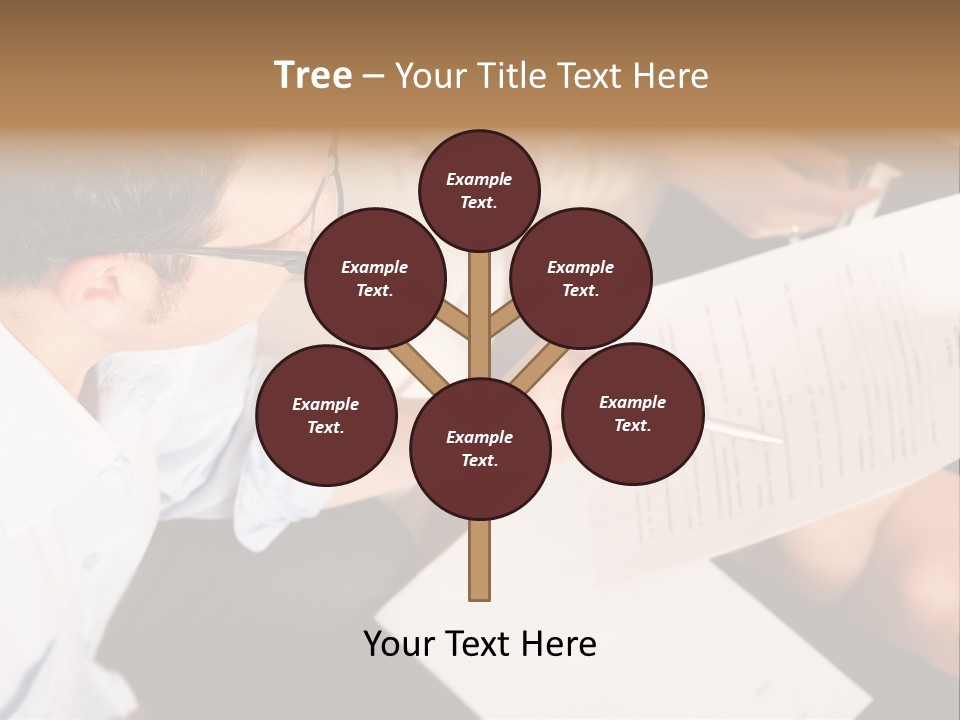 A Man Is Writing On A Piece Of Paper PowerPoint Template