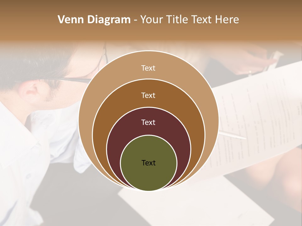 A Man Is Writing On A Piece Of Paper PowerPoint Template