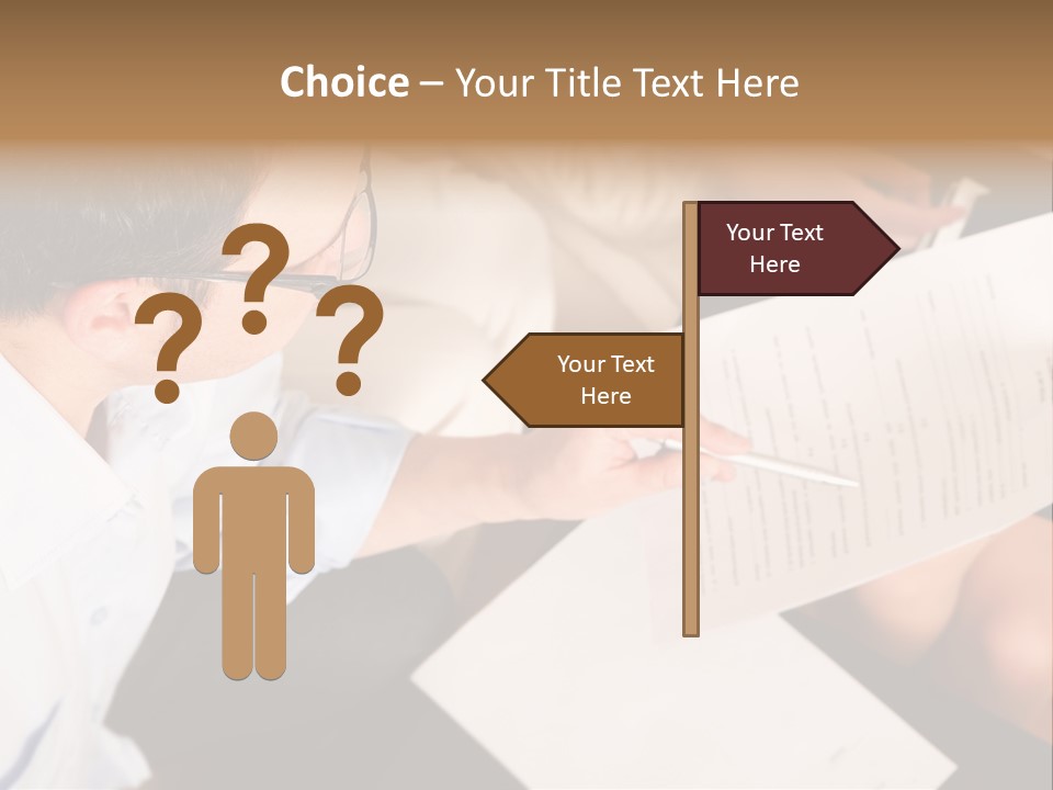 A Man Is Writing On A Piece Of Paper PowerPoint Template