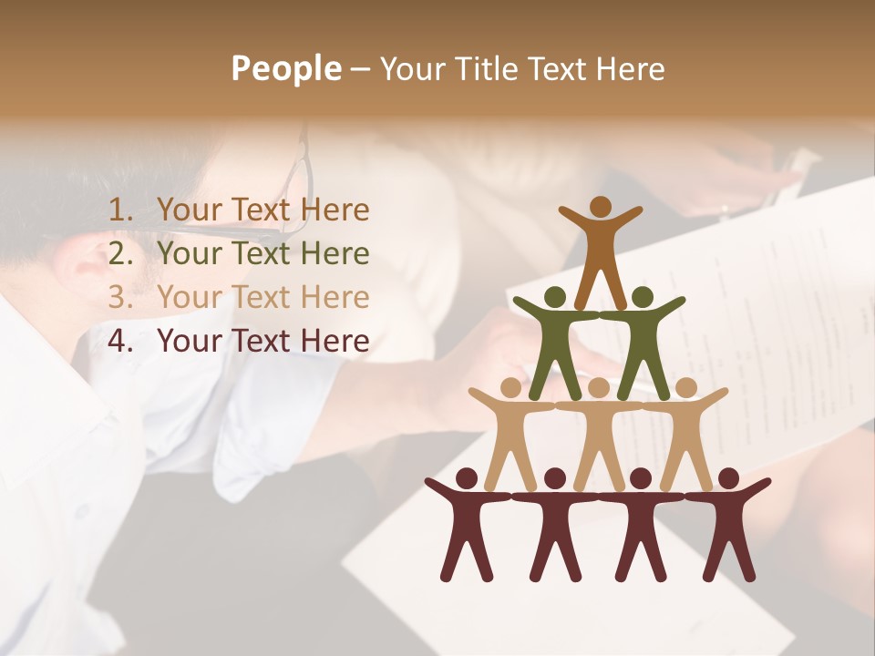 A Man Is Writing On A Piece Of Paper PowerPoint Template