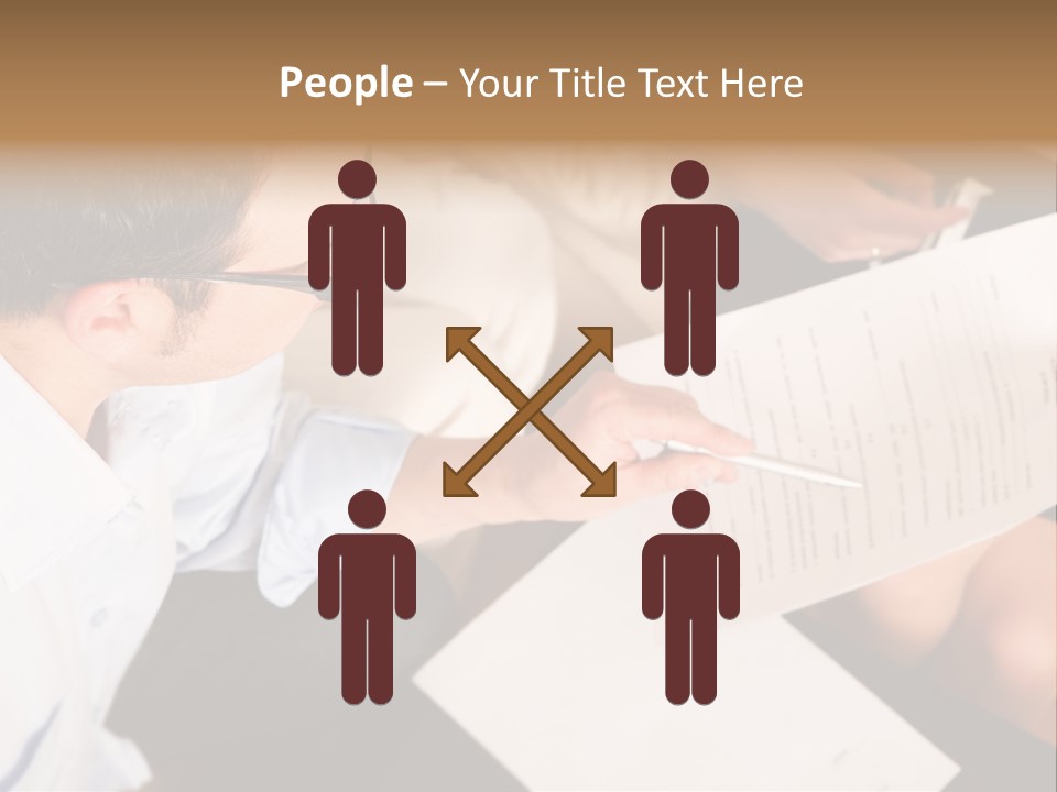 A Man Is Writing On A Piece Of Paper PowerPoint Template