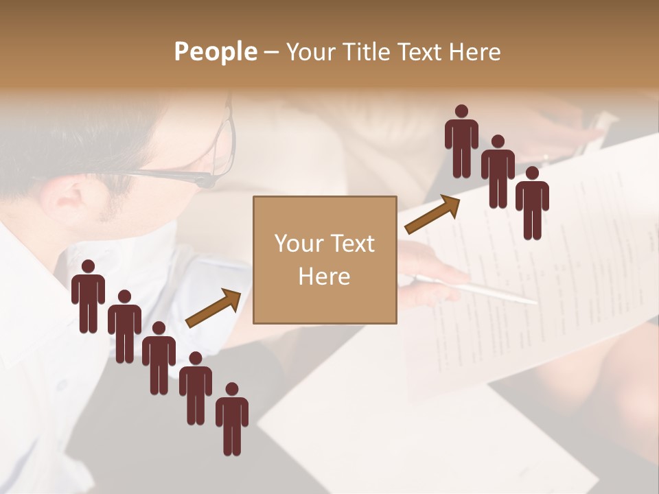 A Man Is Writing On A Piece Of Paper PowerPoint Template