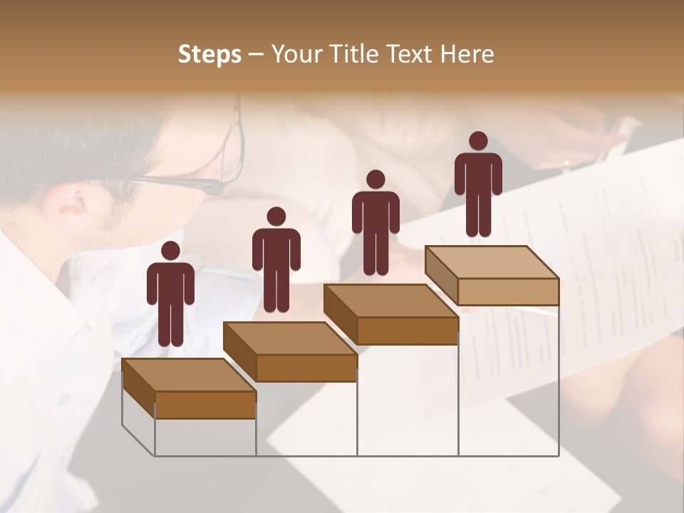 A Man Is Writing On A Piece Of Paper PowerPoint Template