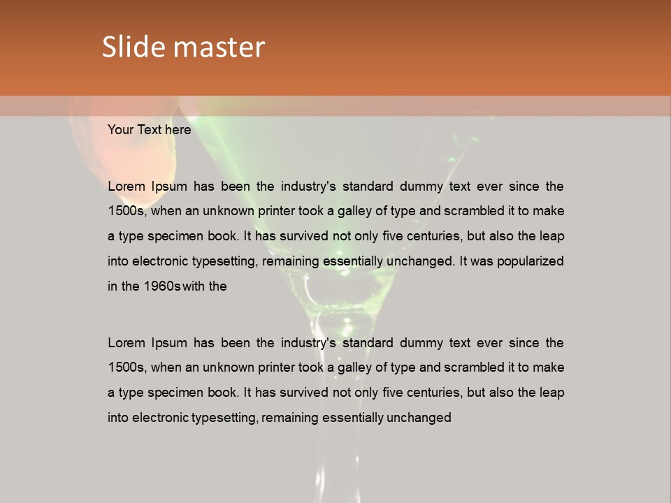 Back Lit Martini Glass With Absinthe Cocktail Decorated By Salt Rim And Tangerine Slice PowerPoint Template