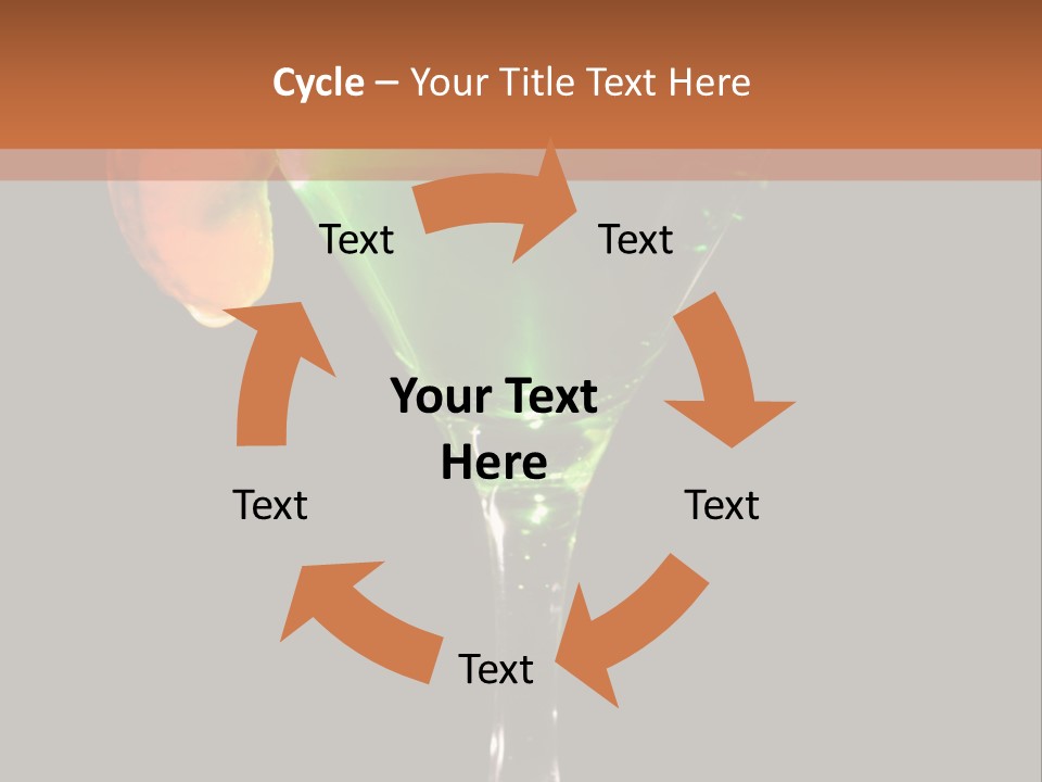 Back Lit Martini Glass With Absinthe Cocktail Decorated By Salt Rim And Tangerine Slice PowerPoint Template