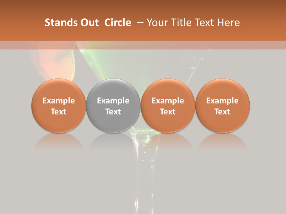 Back Lit Martini Glass With Absinthe Cocktail Decorated By Salt Rim And Tangerine Slice PowerPoint Template