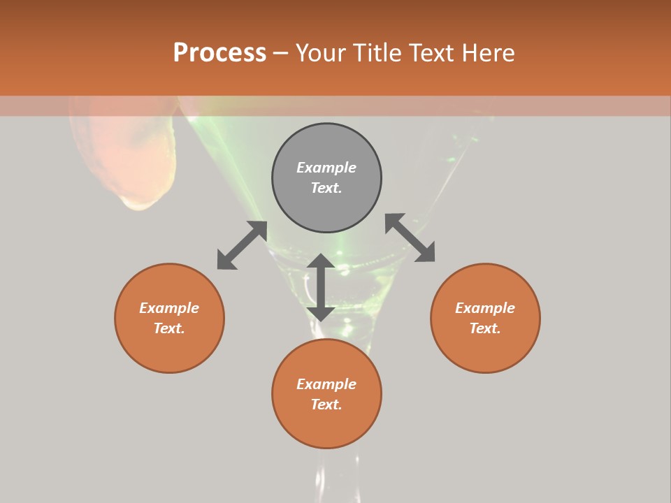 Back Lit Martini Glass With Absinthe Cocktail Decorated By Salt Rim And Tangerine Slice PowerPoint Template