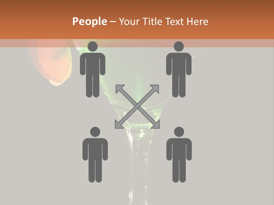 Back Lit Martini Glass With Absinthe Cocktail Decorated By Salt Rim And Tangerine Slice PowerPoint Template