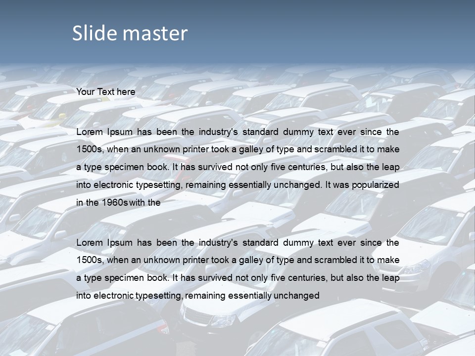 New Cars At Port PowerPoint Template