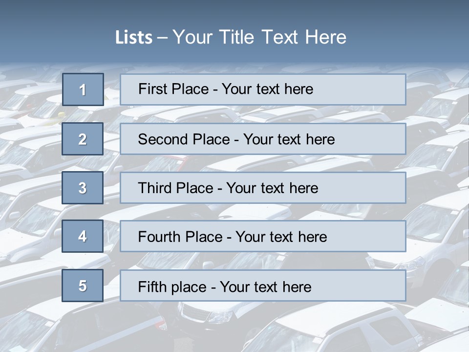 New Cars At Port PowerPoint Template