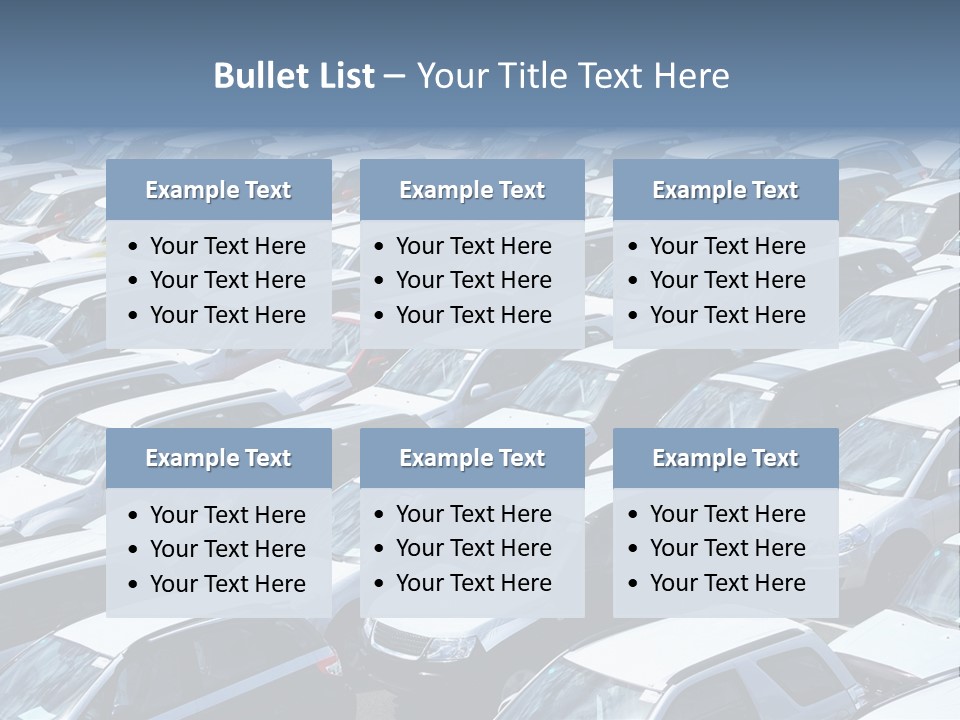 New Cars At Port PowerPoint Template