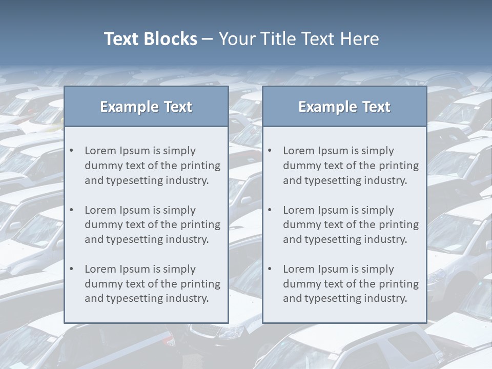New Cars At Port PowerPoint Template