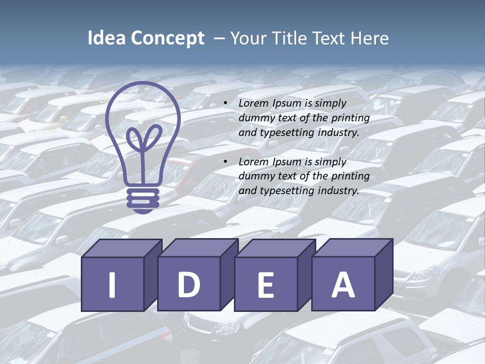 New Cars At Port PowerPoint Template