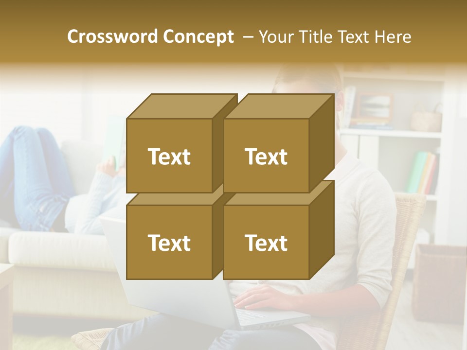 Beautiful Girl Is Using Headset, Isolated On White PowerPoint Template