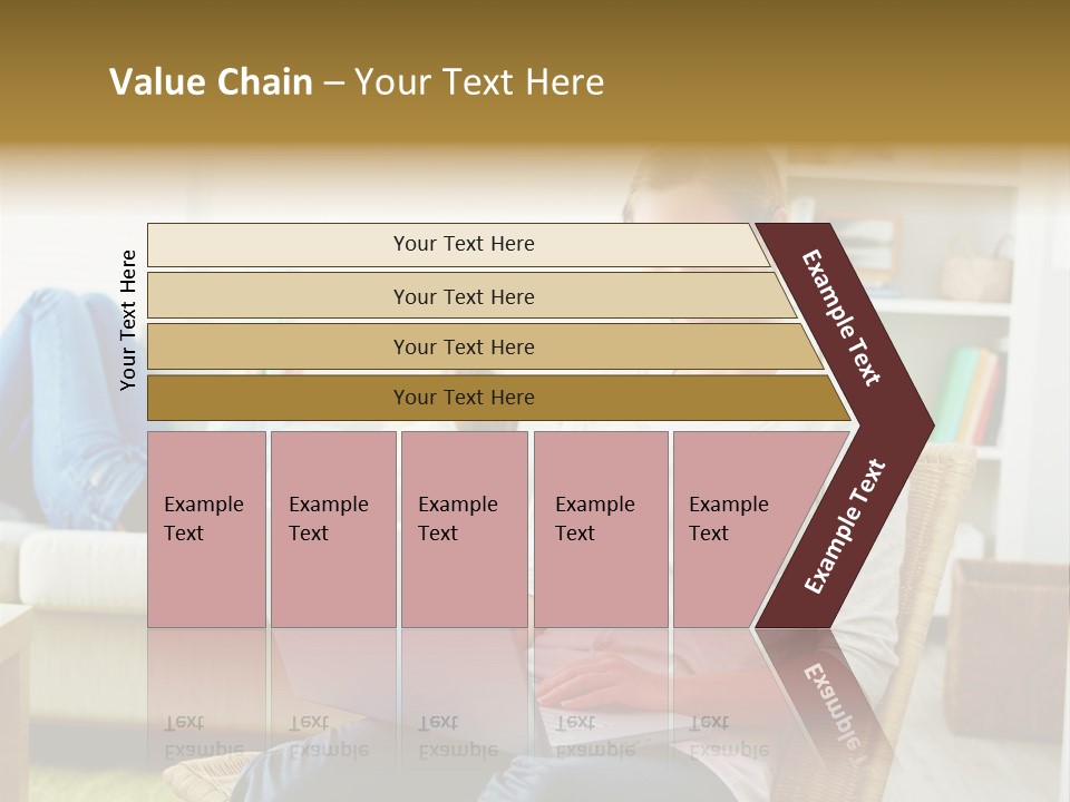 Beautiful Girl Is Using Headset, Isolated On White PowerPoint Template