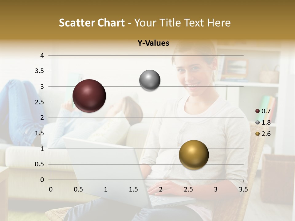 Beautiful Girl Is Using Headset, Isolated On White PowerPoint Template