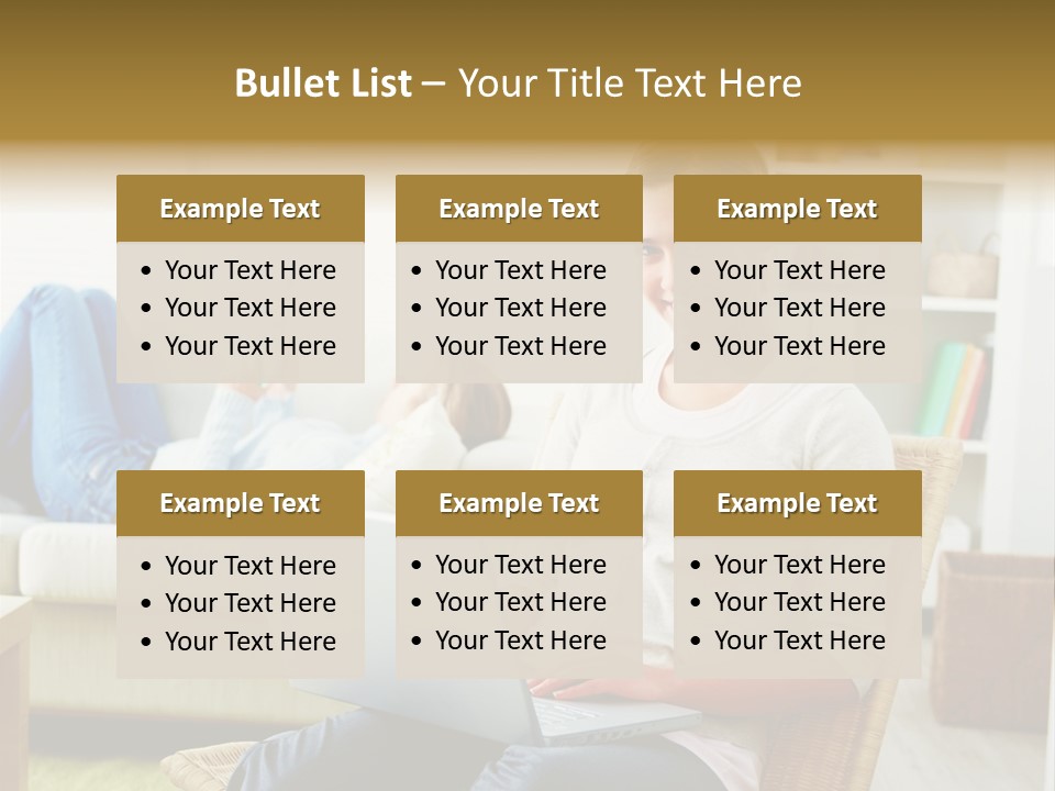 Beautiful Girl Is Using Headset, Isolated On White PowerPoint Template